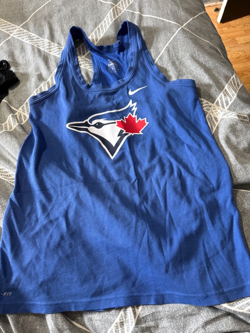 Nike Blue Toronto Blue Jays Racerback Tank with Red Maple Accent